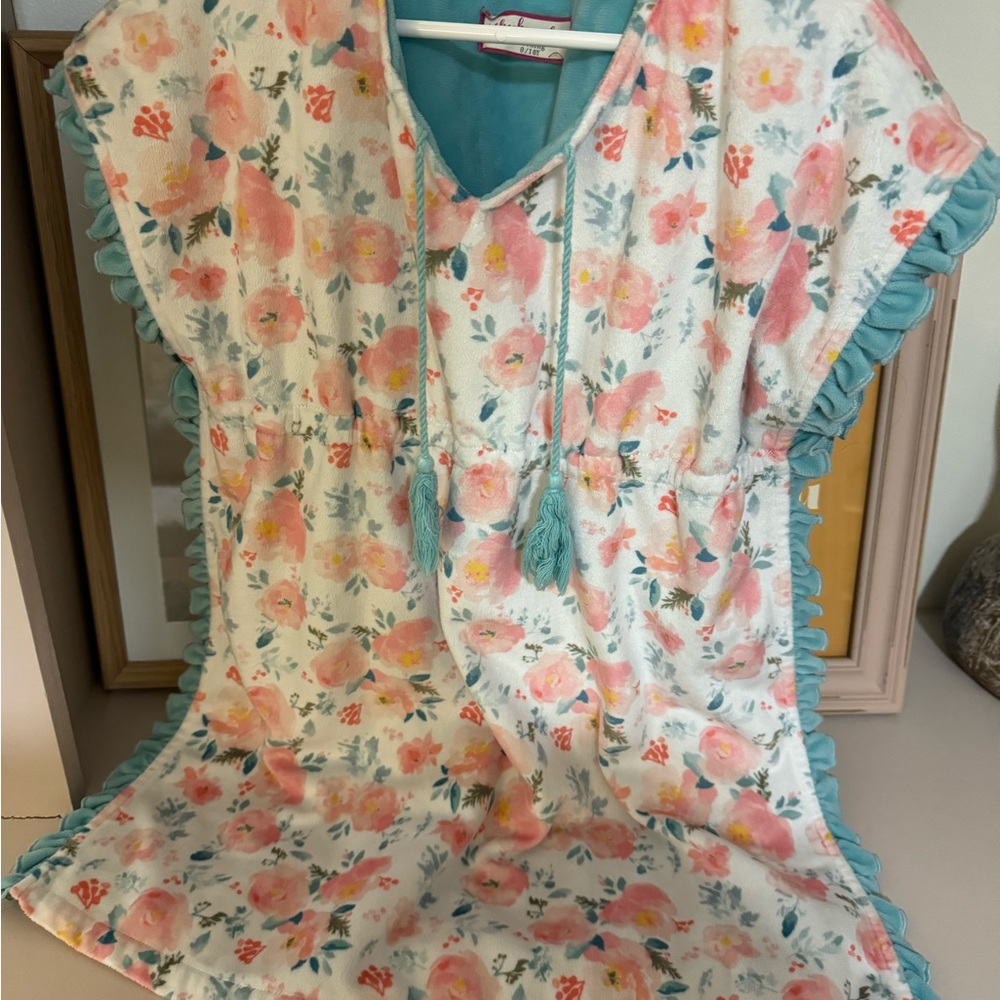 Cheeky plum Ruffle Swim Cover - Moon River, good condition, one of buttons fixed